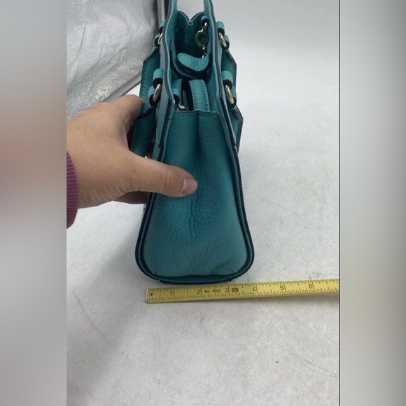 Kate Spade Turquoise Satchel with Geometric Cutouts nwot - Picture 8 of 8
